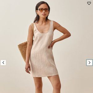 Reformation Bo Linen Dress XS in Oatmeal